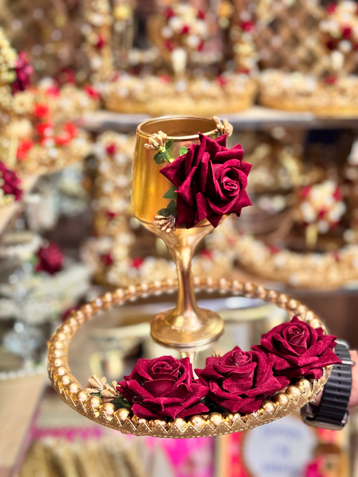 Luxury Gold Work Doodh Pilai Glass