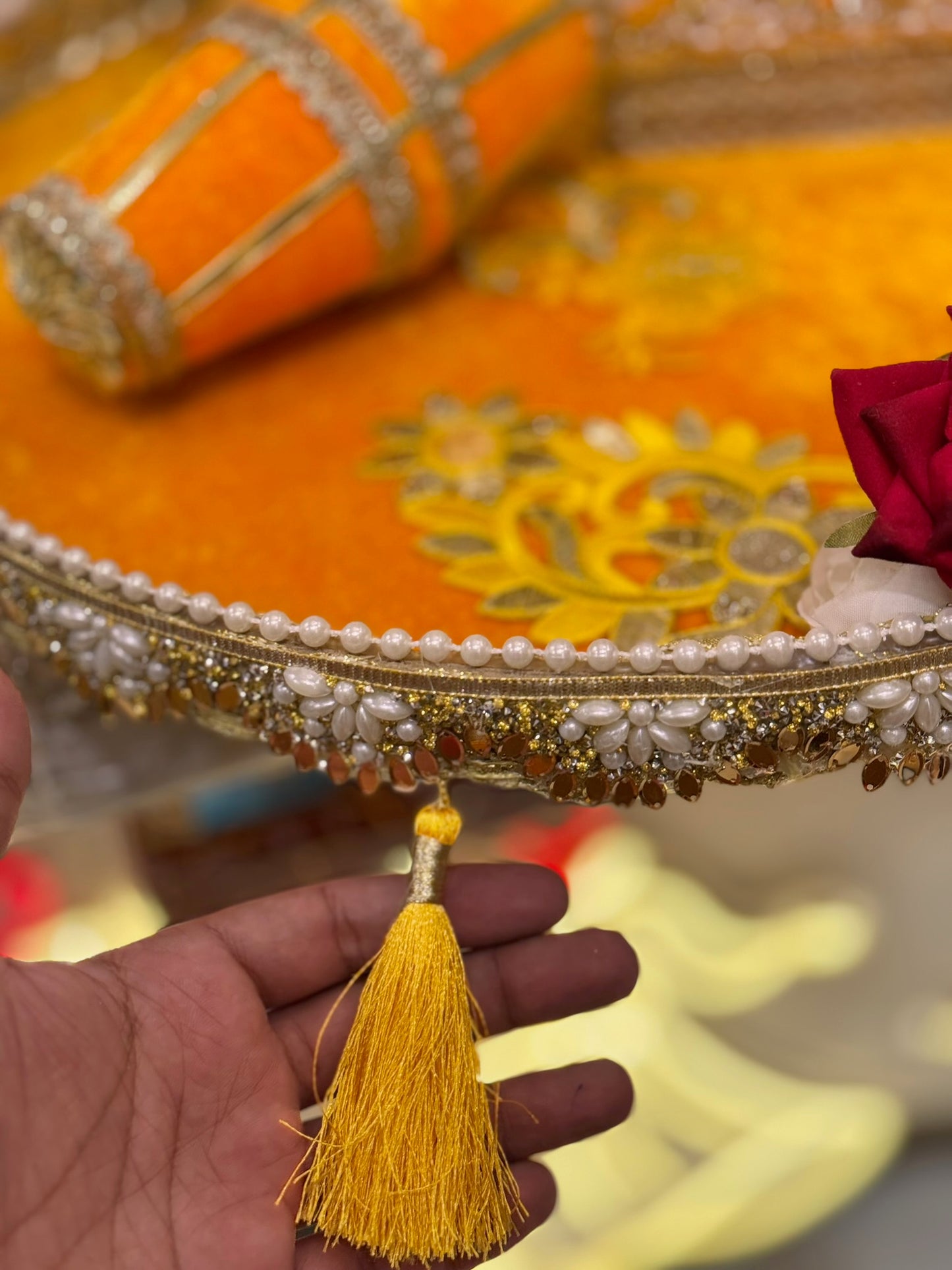 Velvet Umbrella Floral Thaal