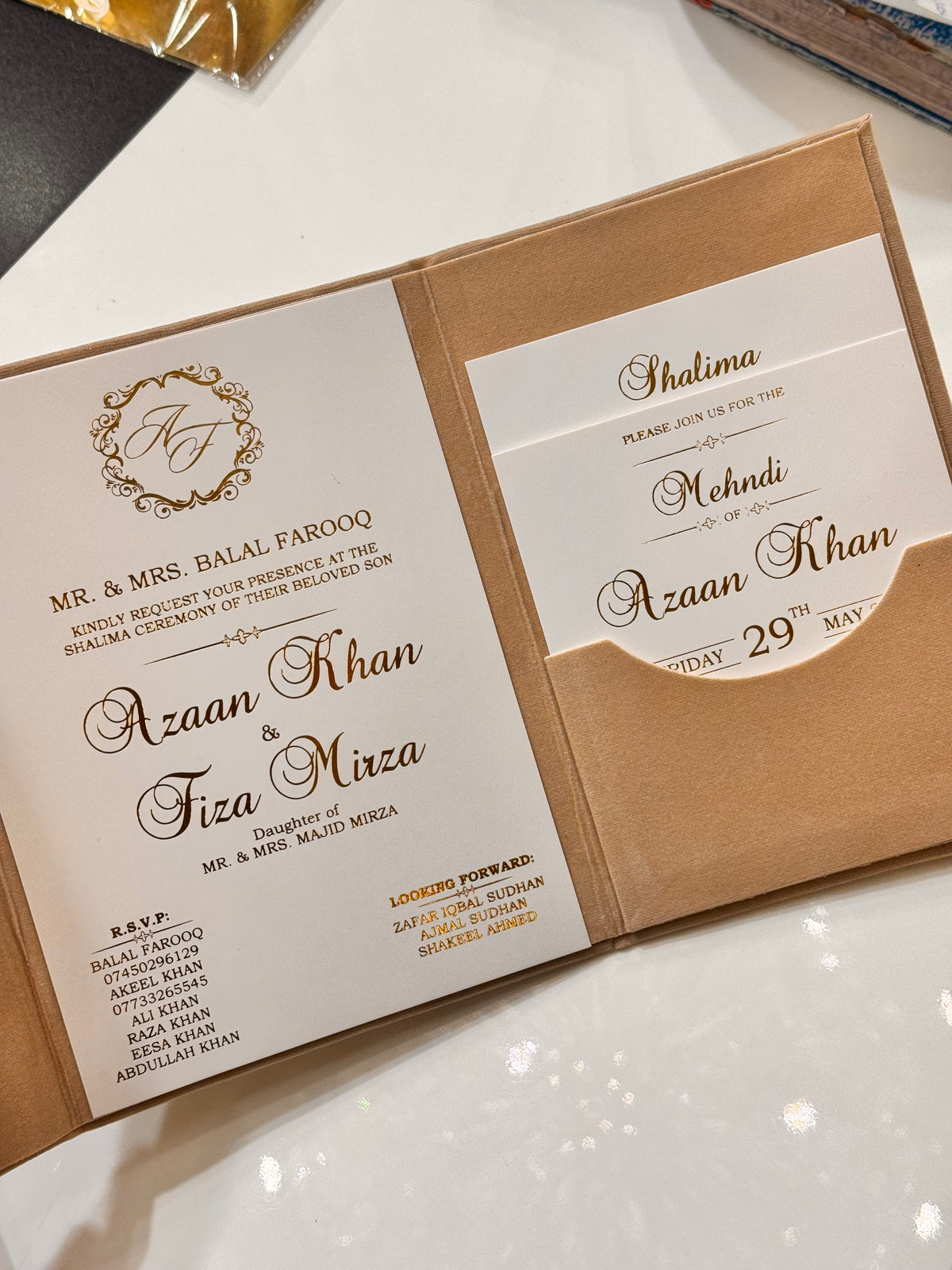 Velvet fold card