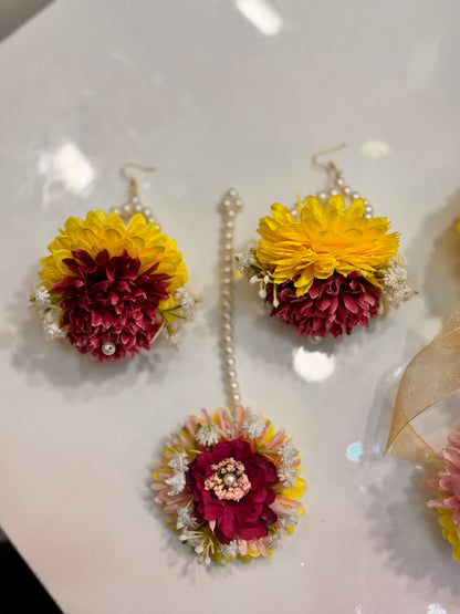 Jewellery set with long lari gajra