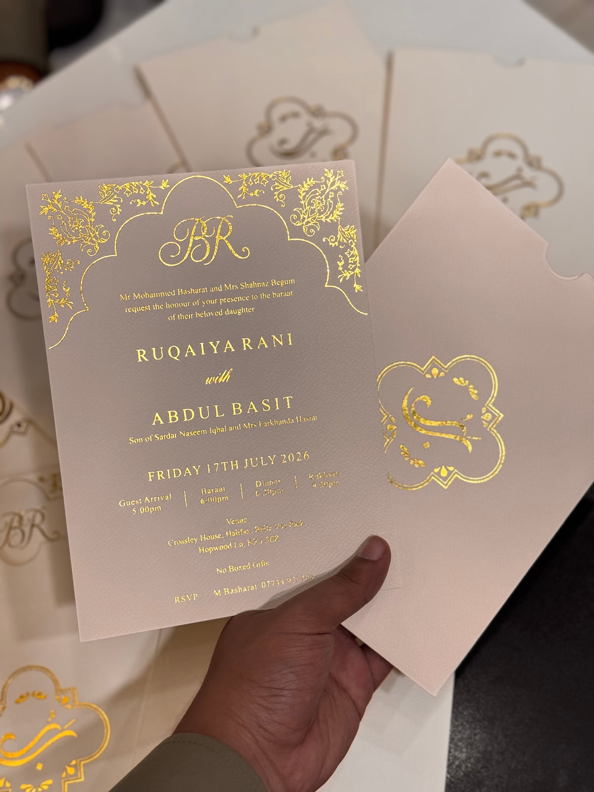 Premium gold print cards