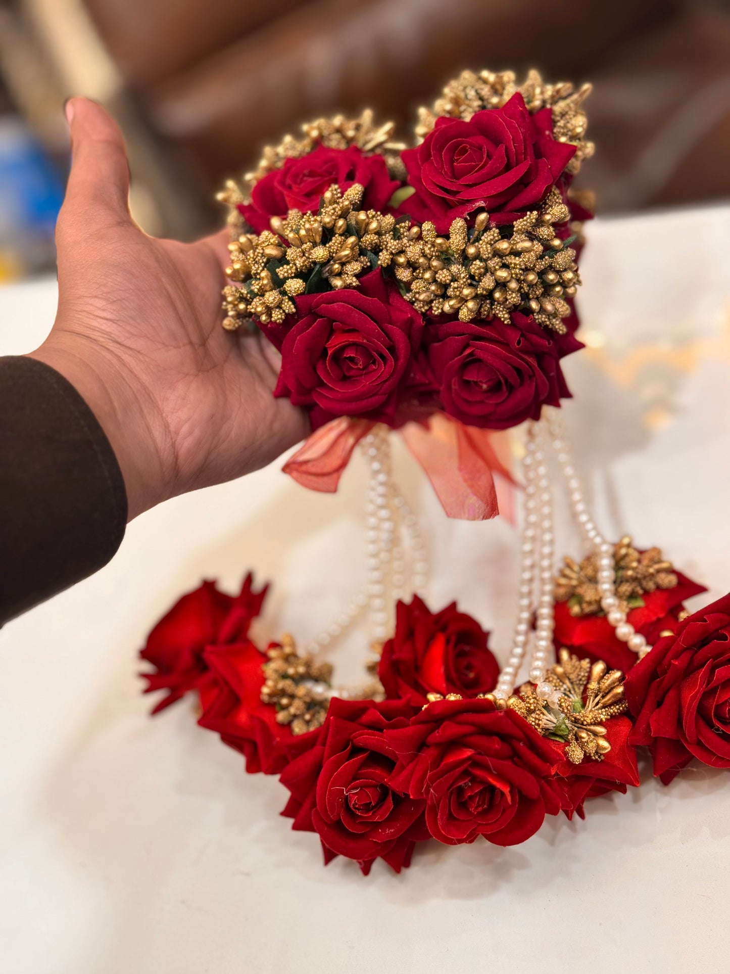 Imported velvet floral gajra