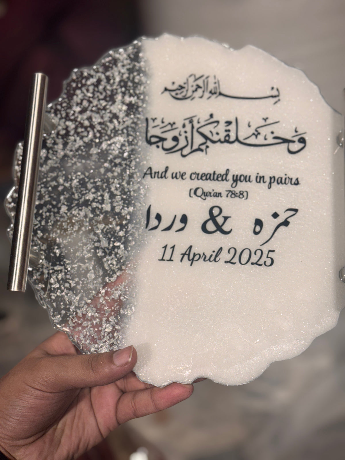 Silver theme resin plate