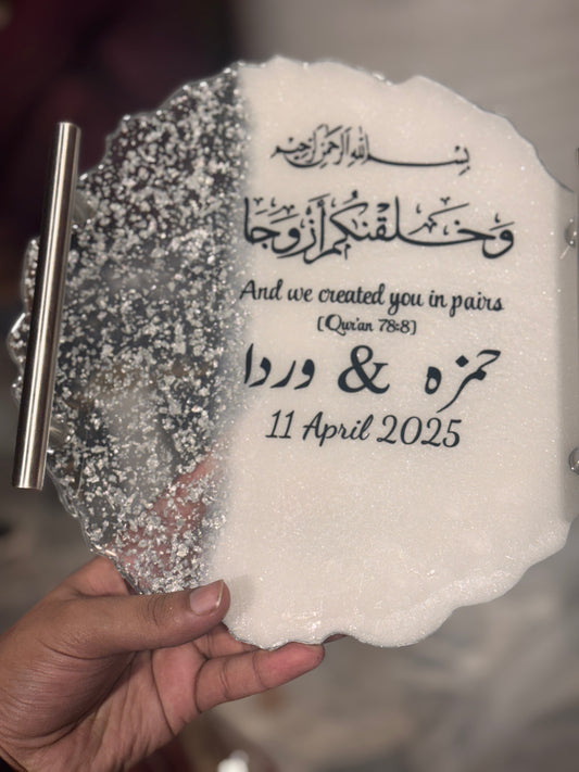 Silver theme resin plate