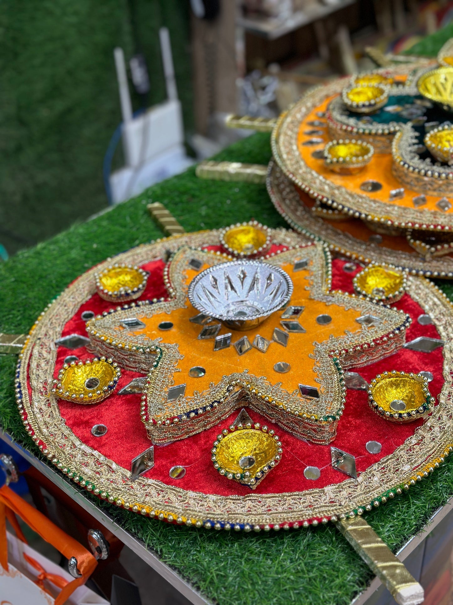Velvet Diya Plates