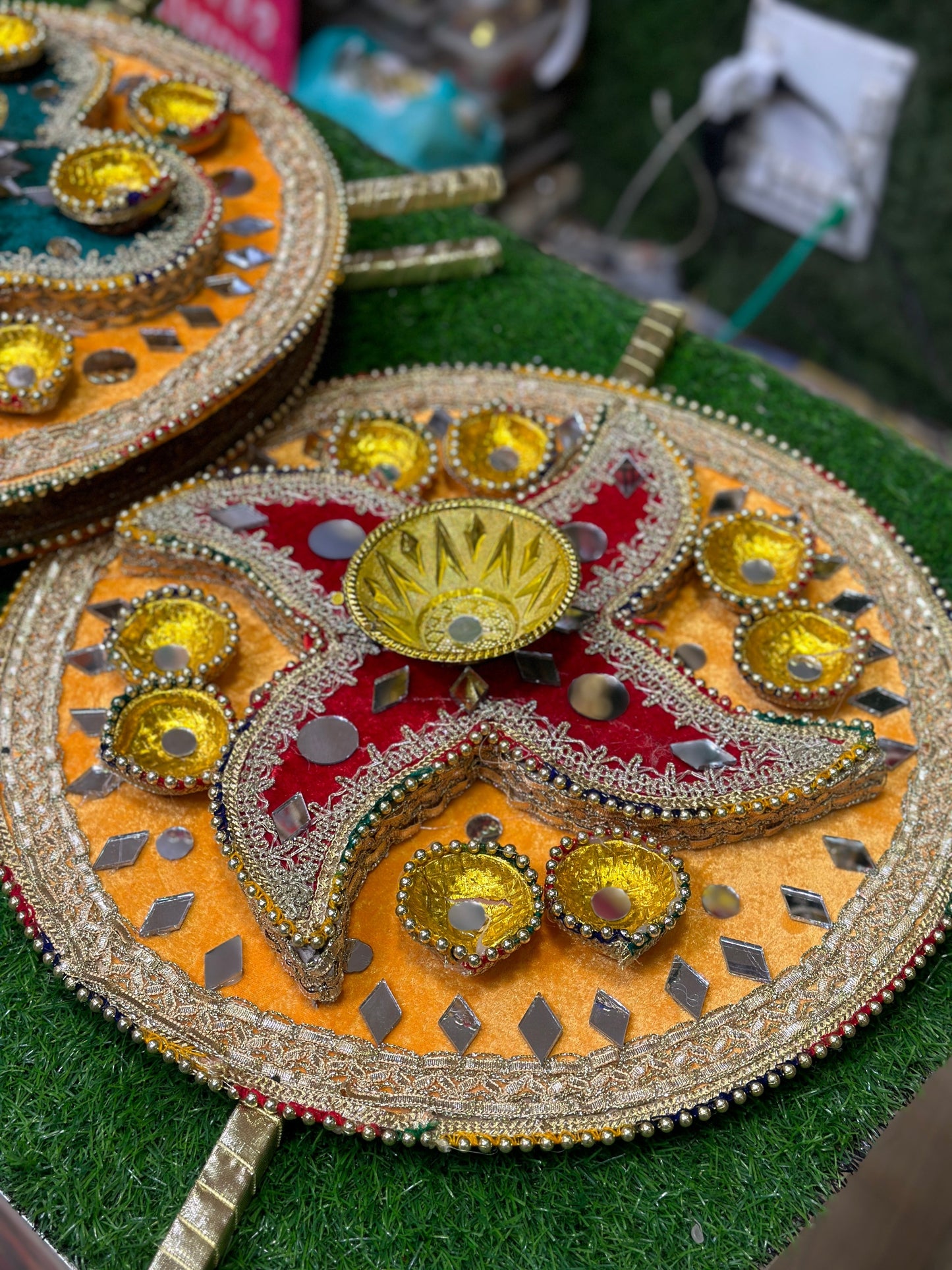 Velvet Diya Plates