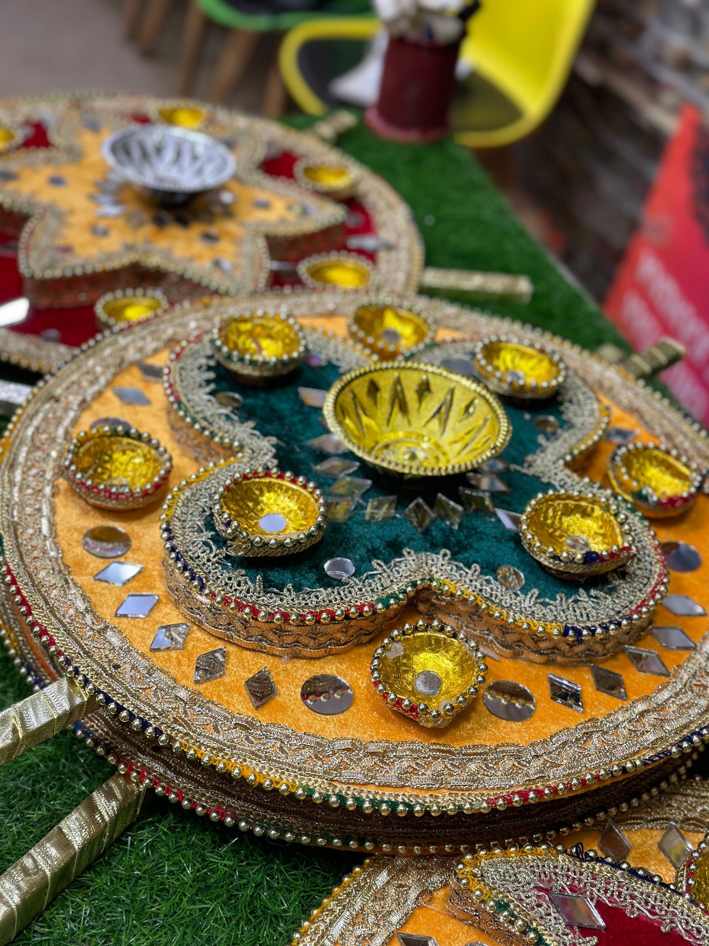 Velvet Diya Plates