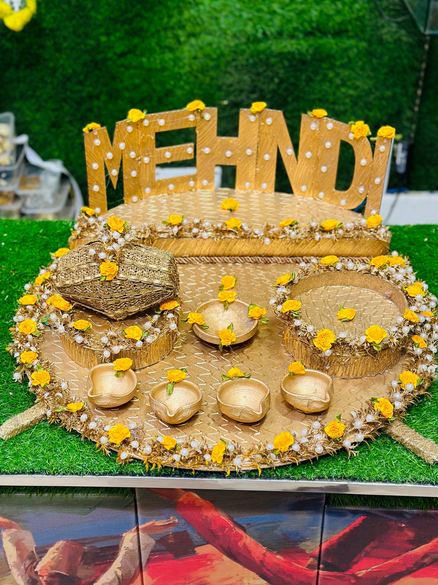 Mehndi Gold Work Thall