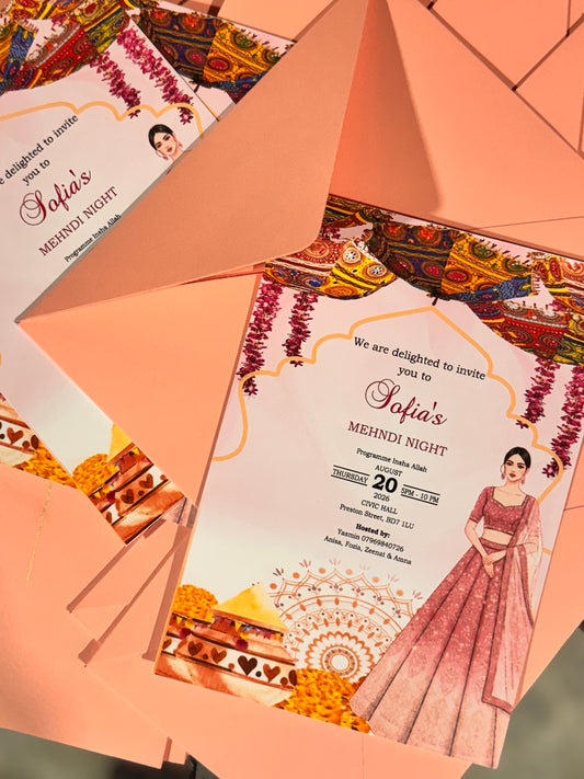 Pastel theme card with envelope