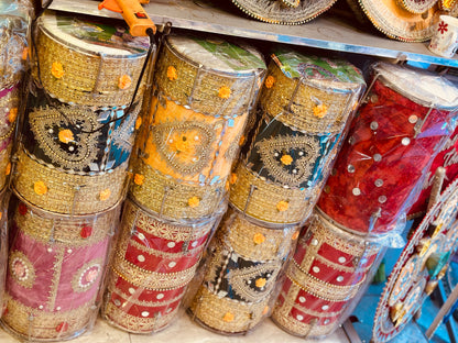 Velvet decorated dholki