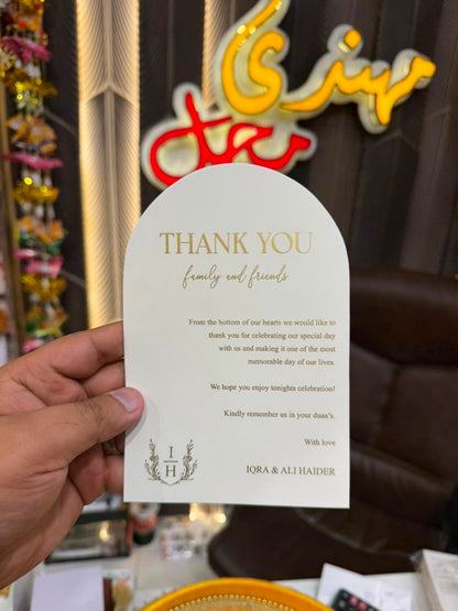 Thankyou Card (Minimum 50 Pieces)