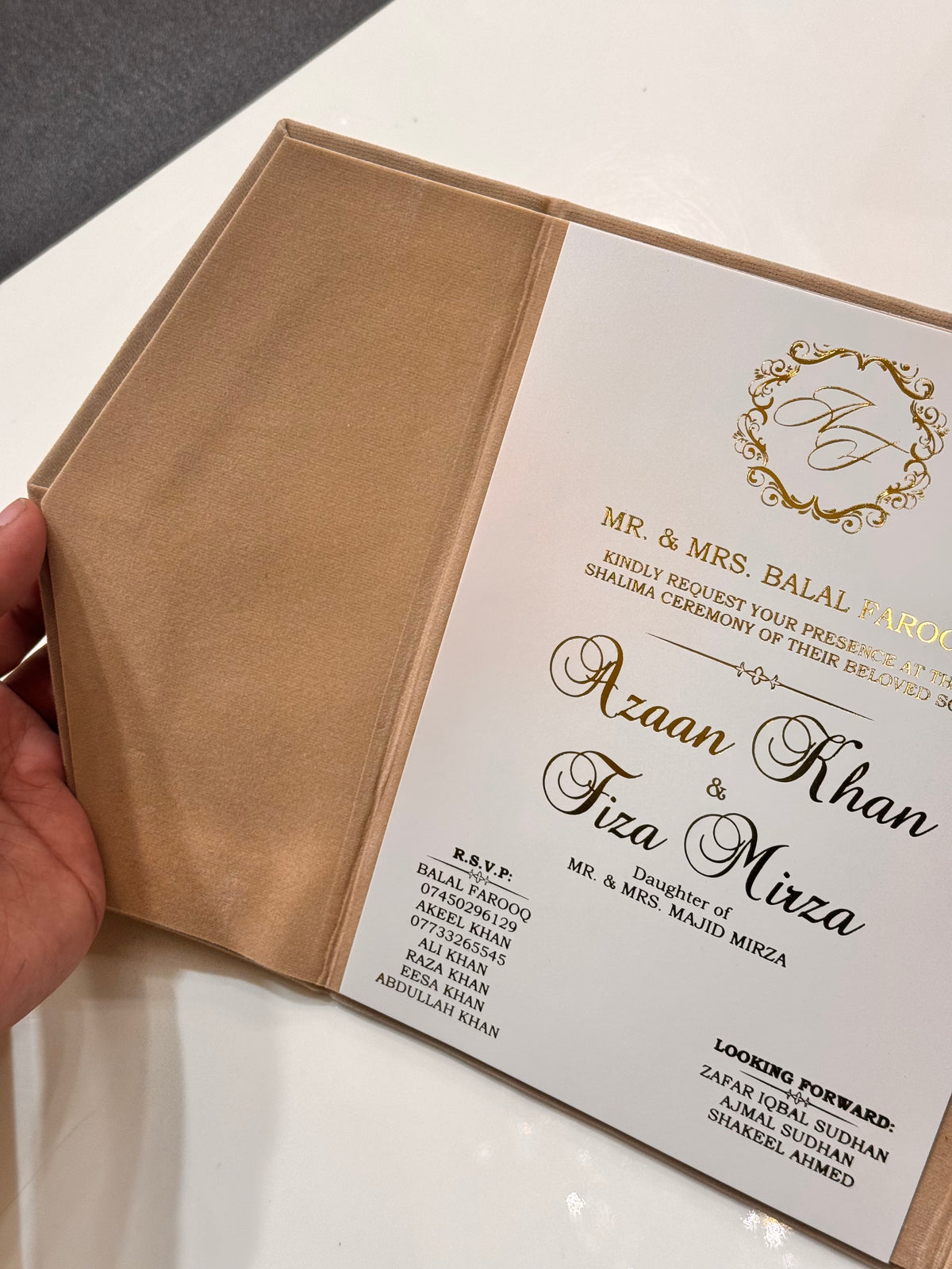 Velvet fold card