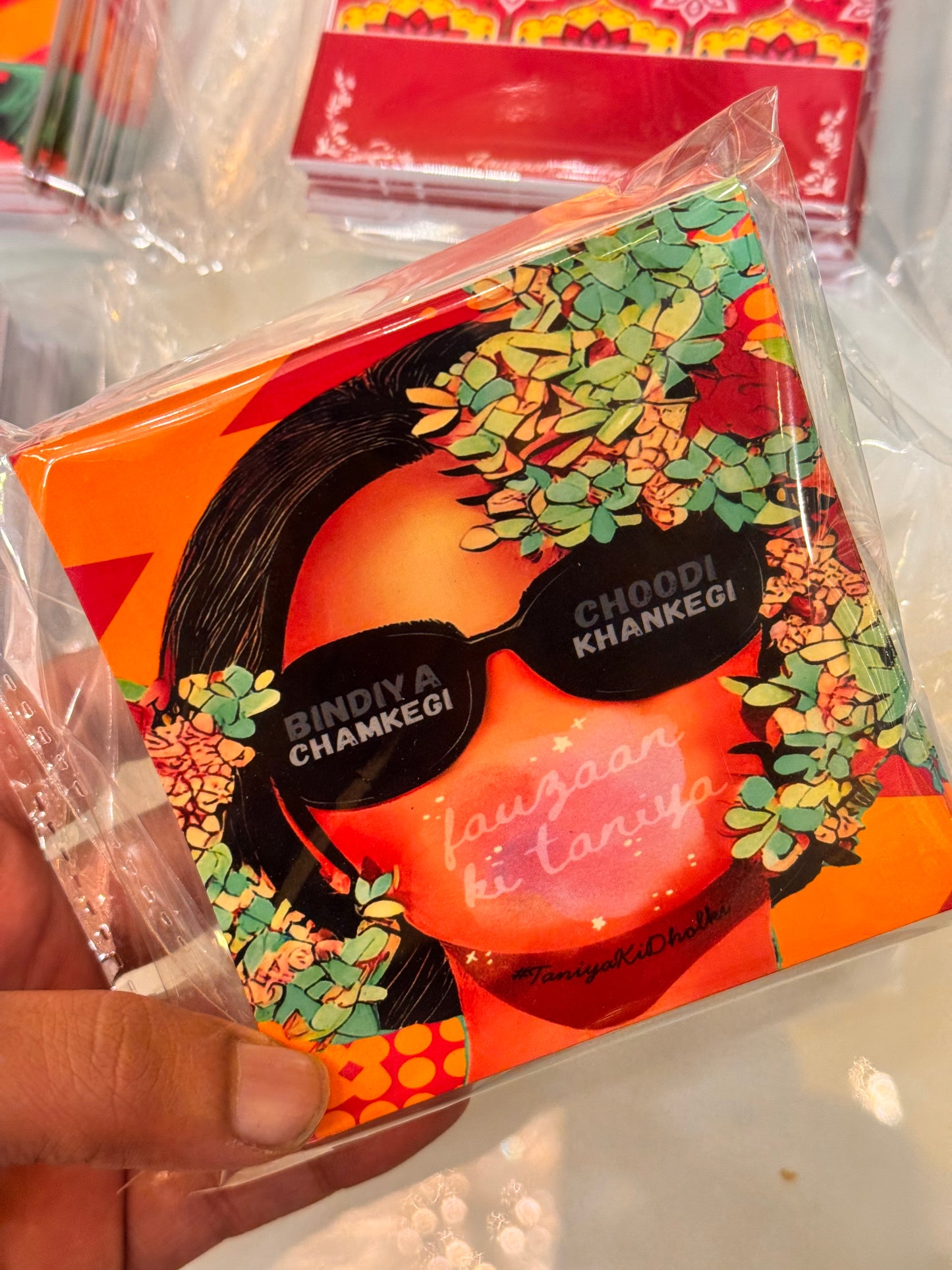 Rangoli design favor cards