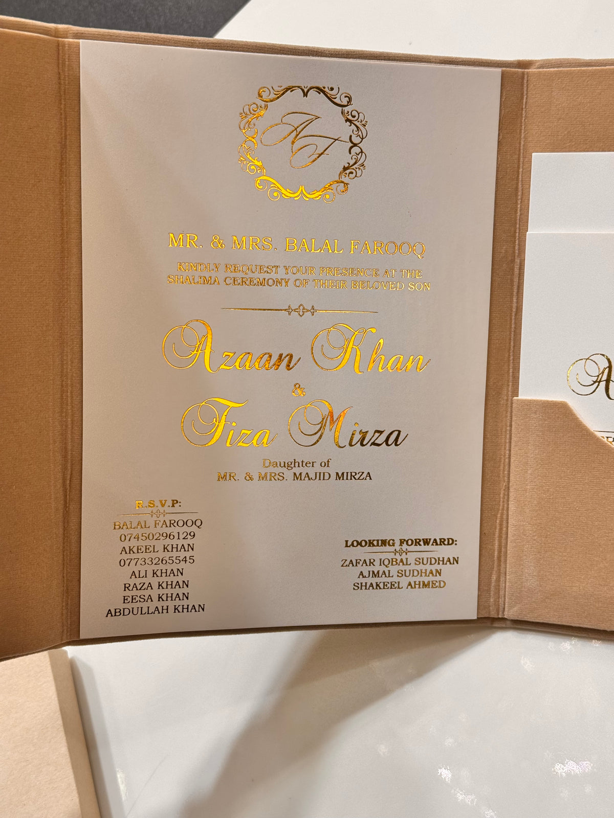 Velvet fold card