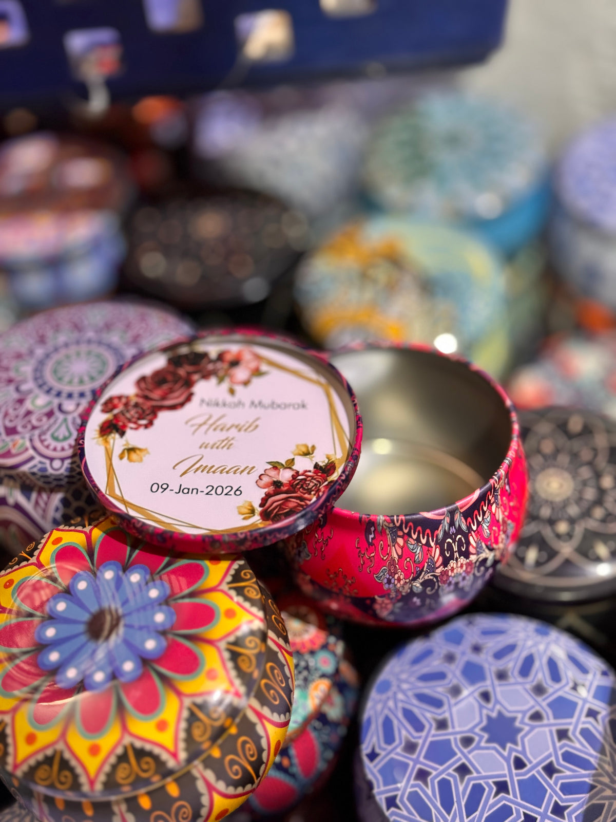 Multi color metal bid box