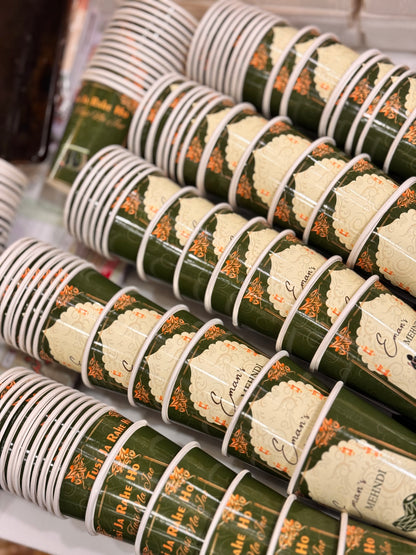 Green theme chai cups