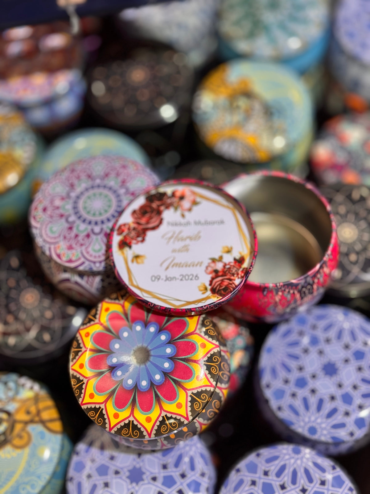 Multi color metal bid box