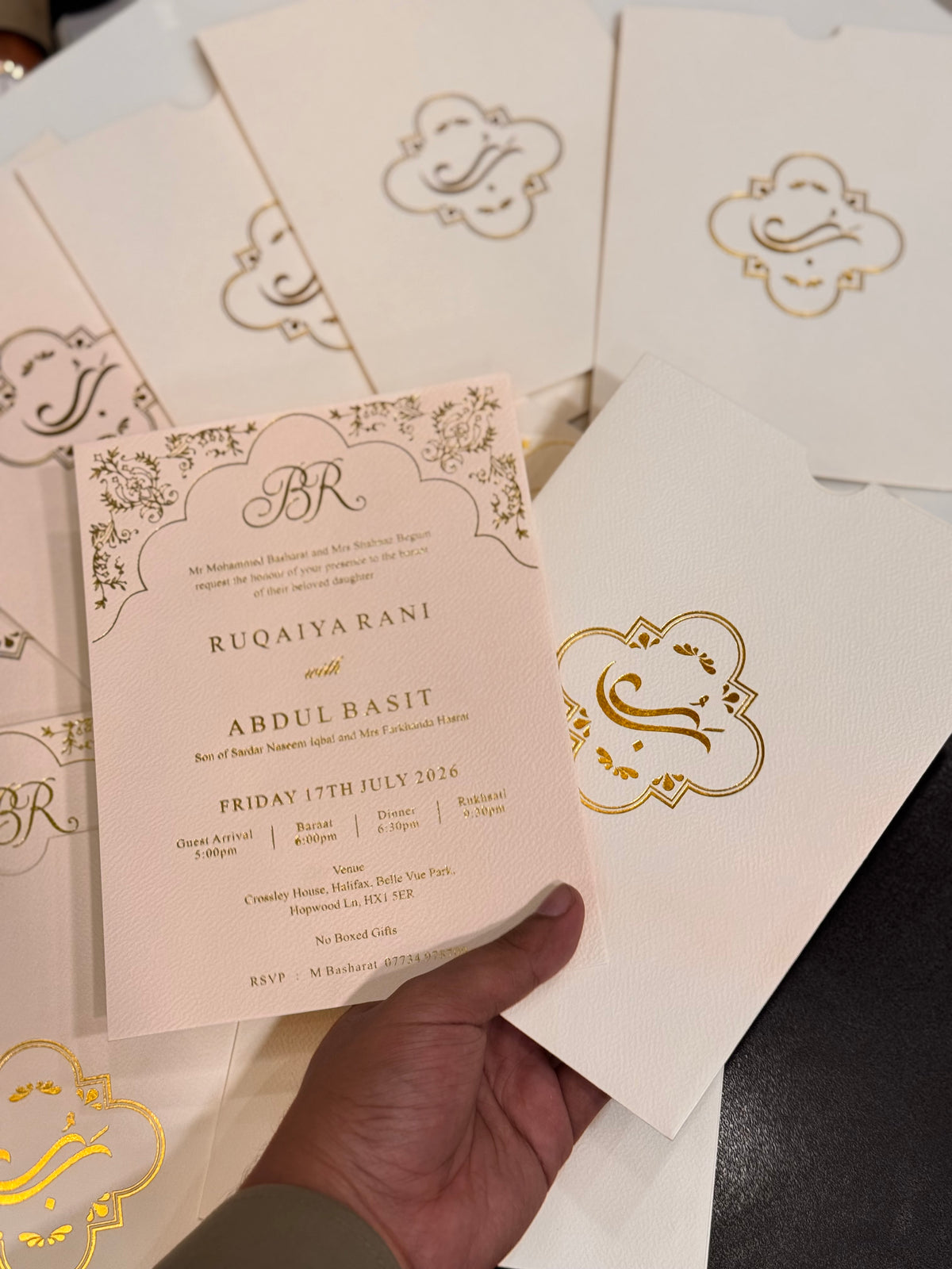Premium gold print cards