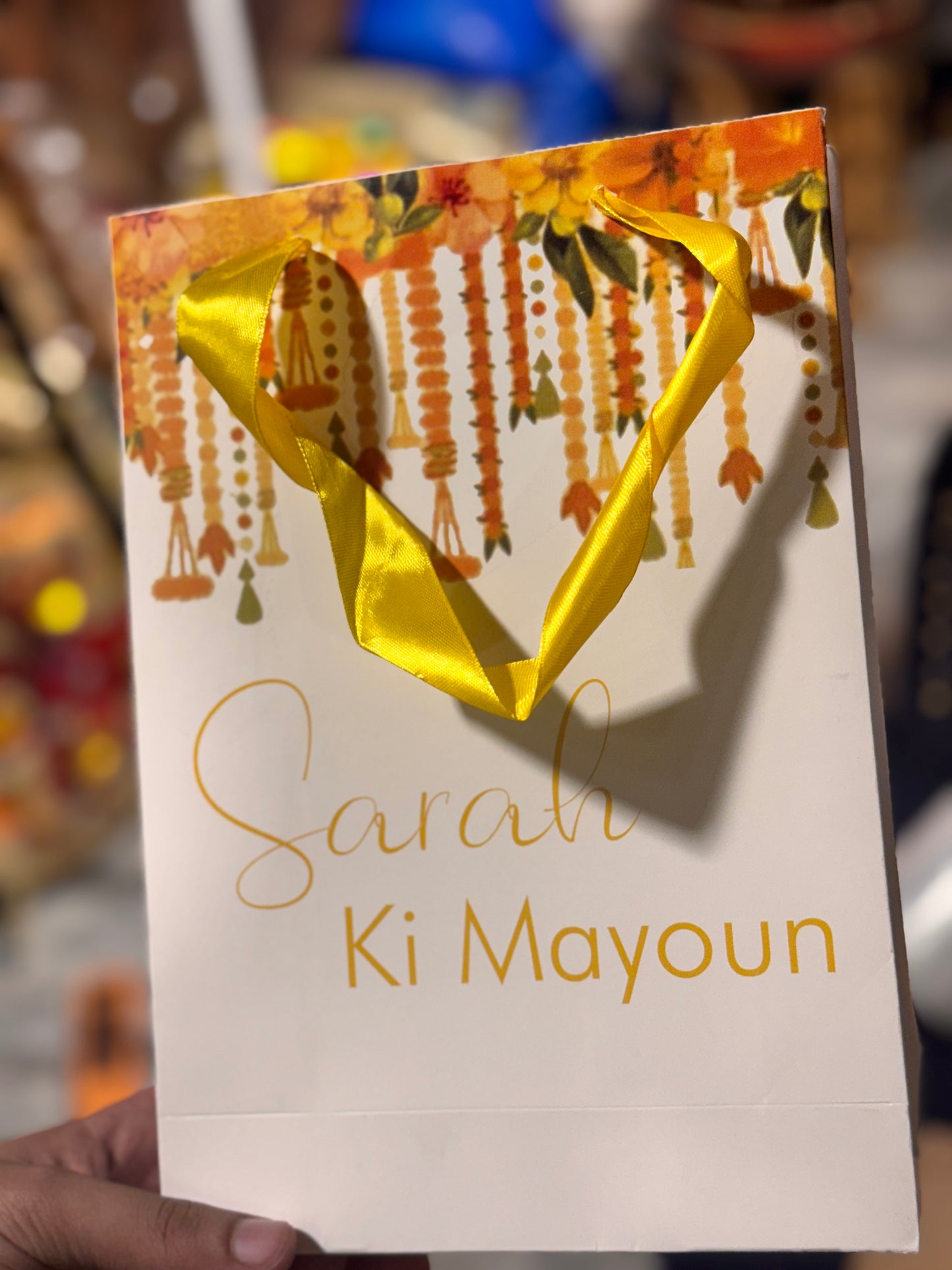 Yellow garland bags