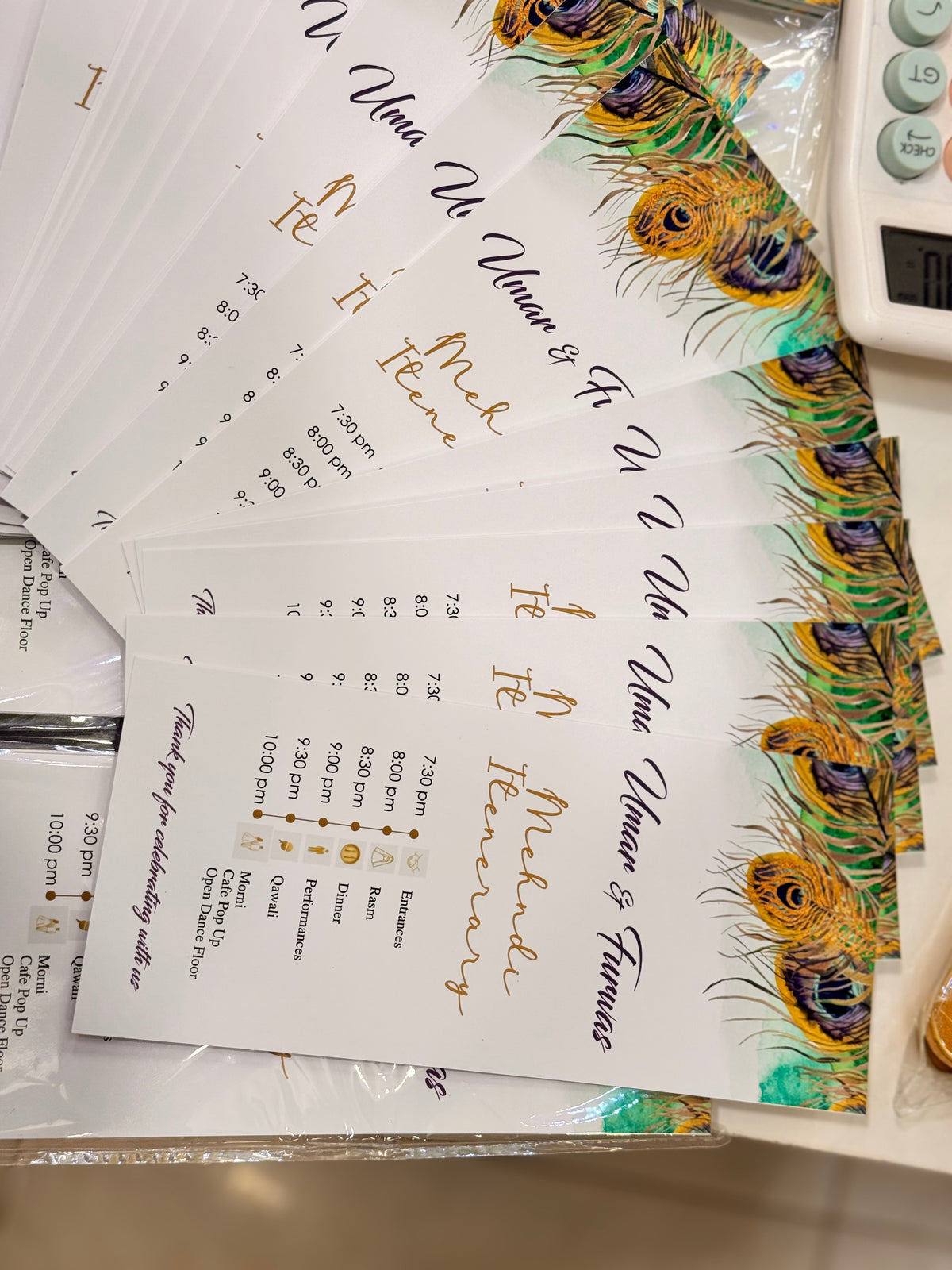 Menu Card for Table (Minimum 50 Pieces)
