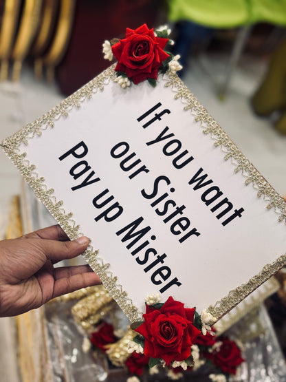 Hand props with flower