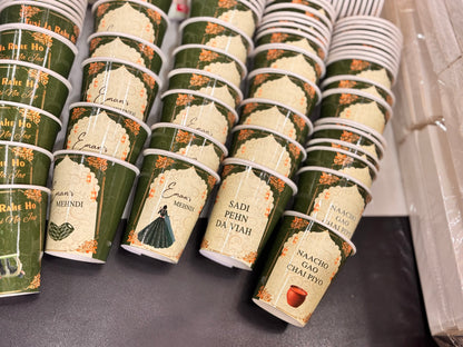 Green theme chai cups
