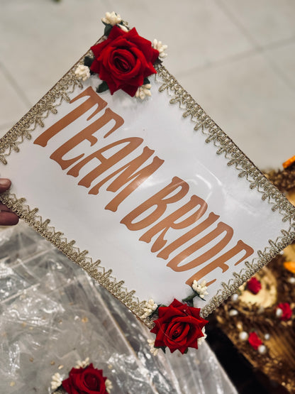 Hand props with flower