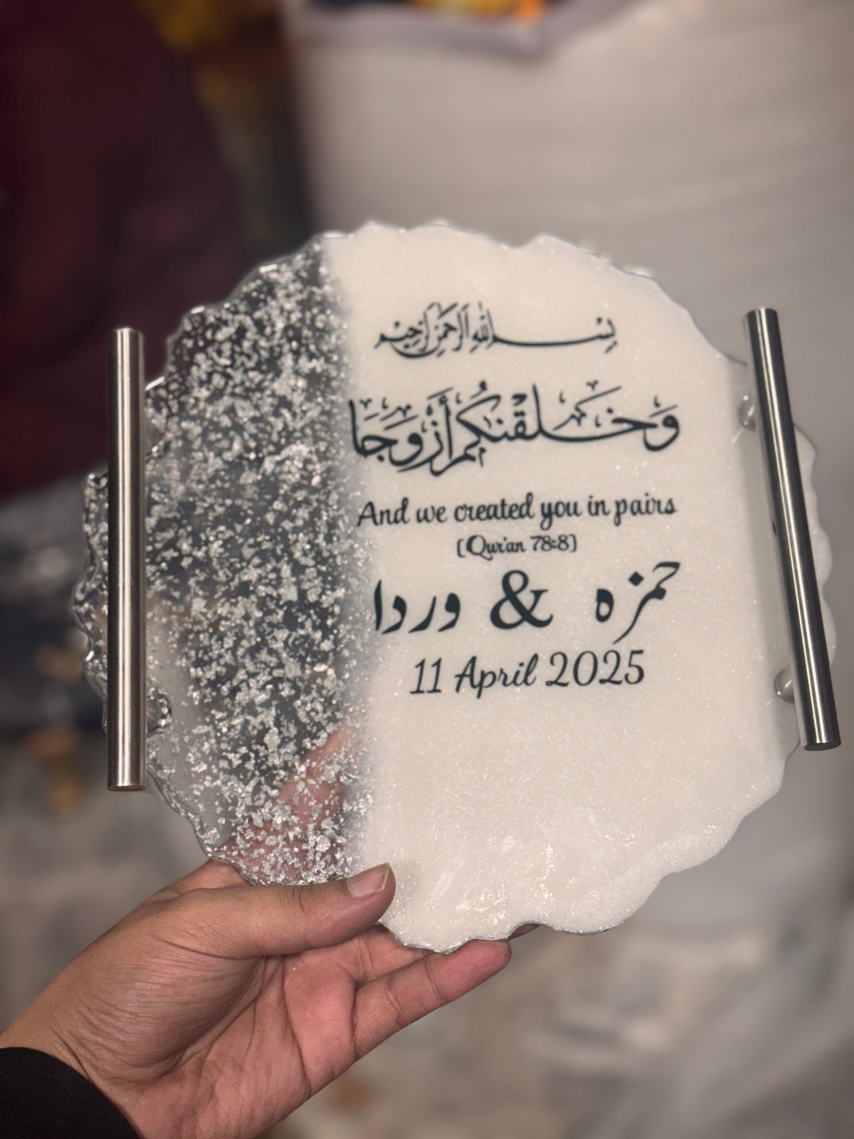 Silver theme resin plate