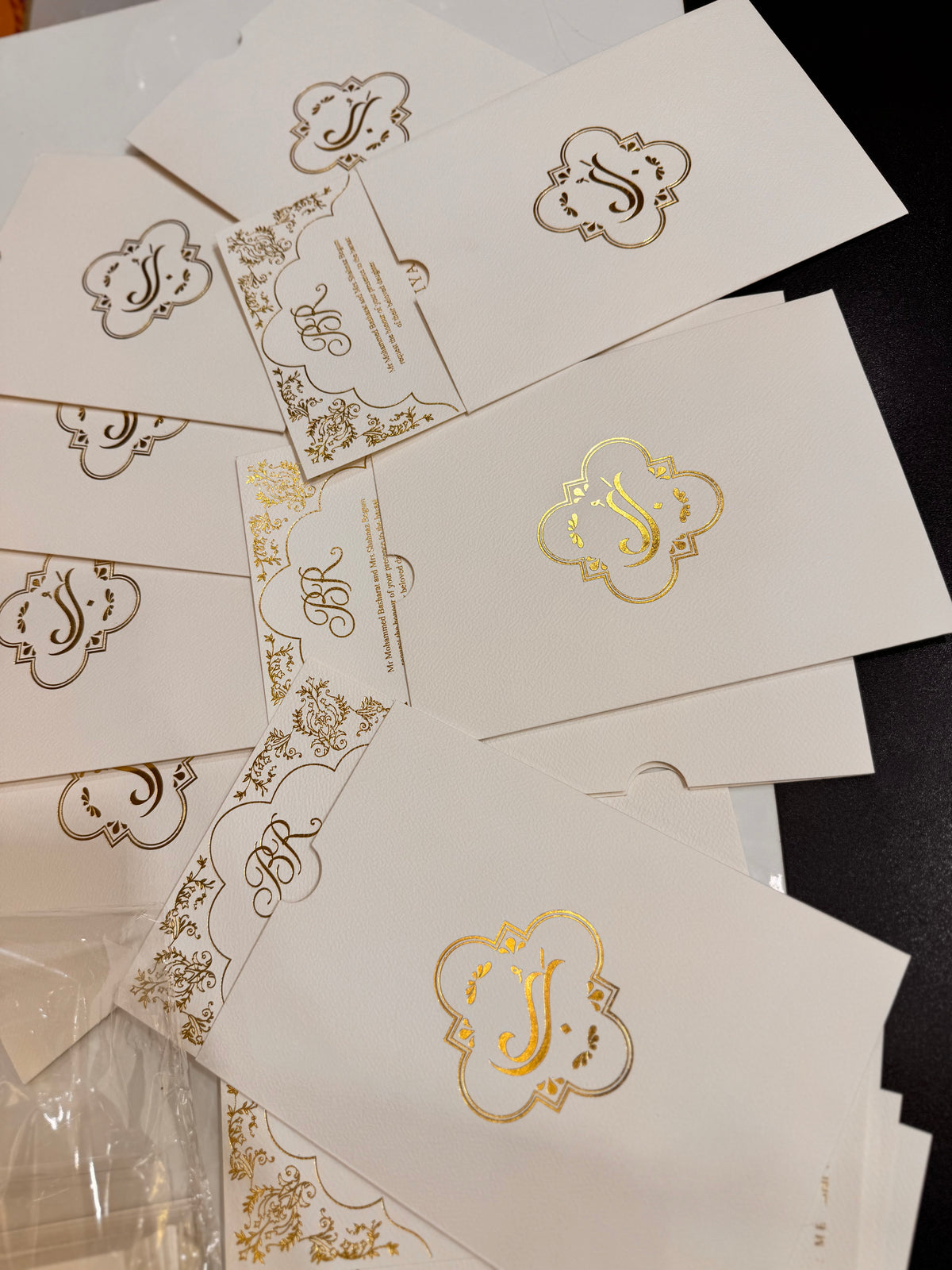 Premium gold print cards