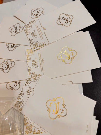 Premium gold print cards