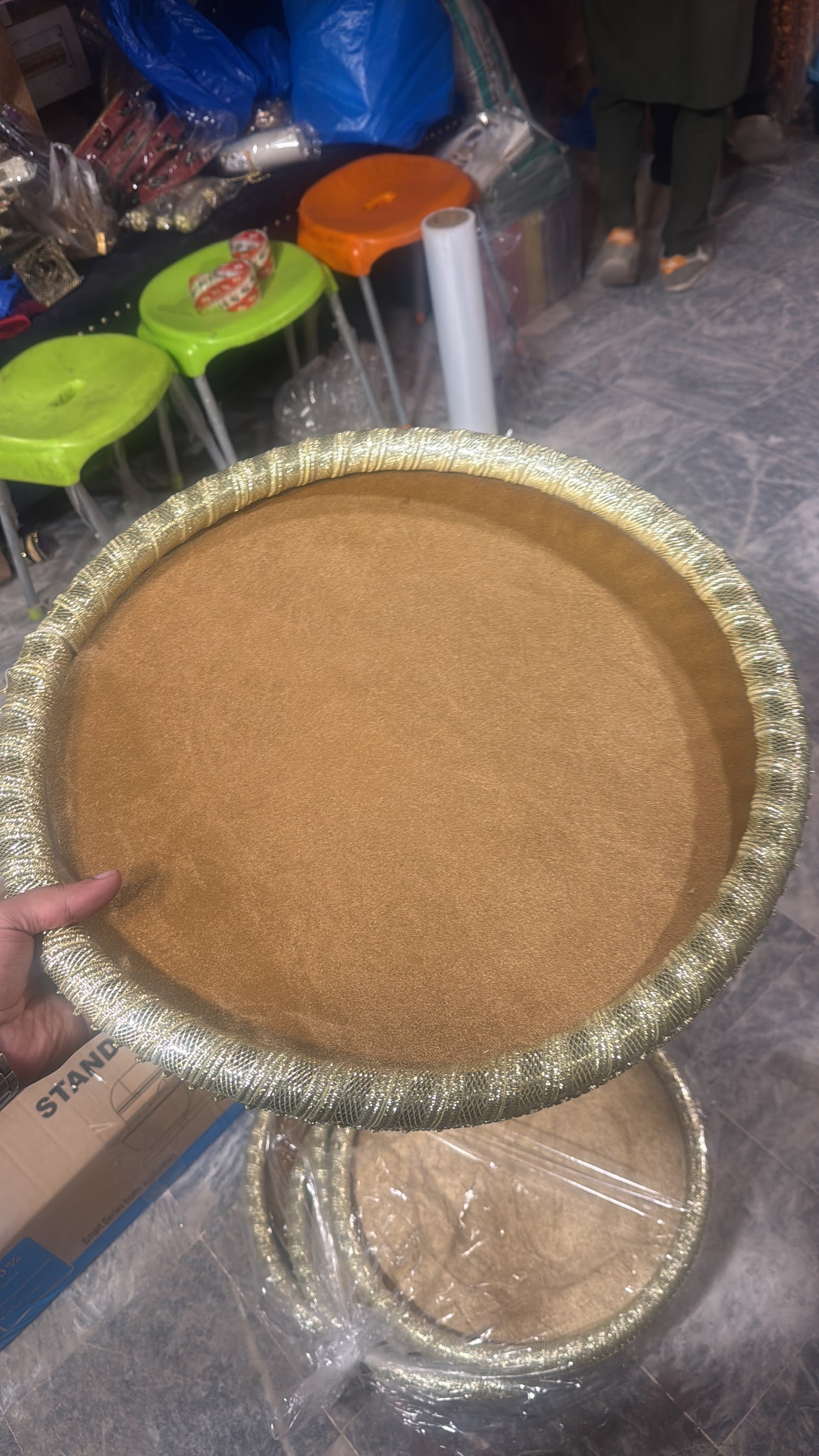 Round Velvet Tray