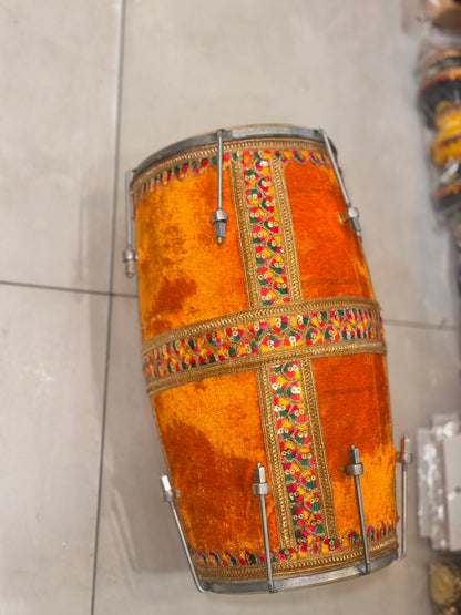 Decorated original wood dholak