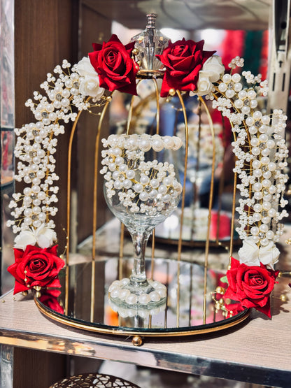 Floral Pearls Doodh Pilai Glass