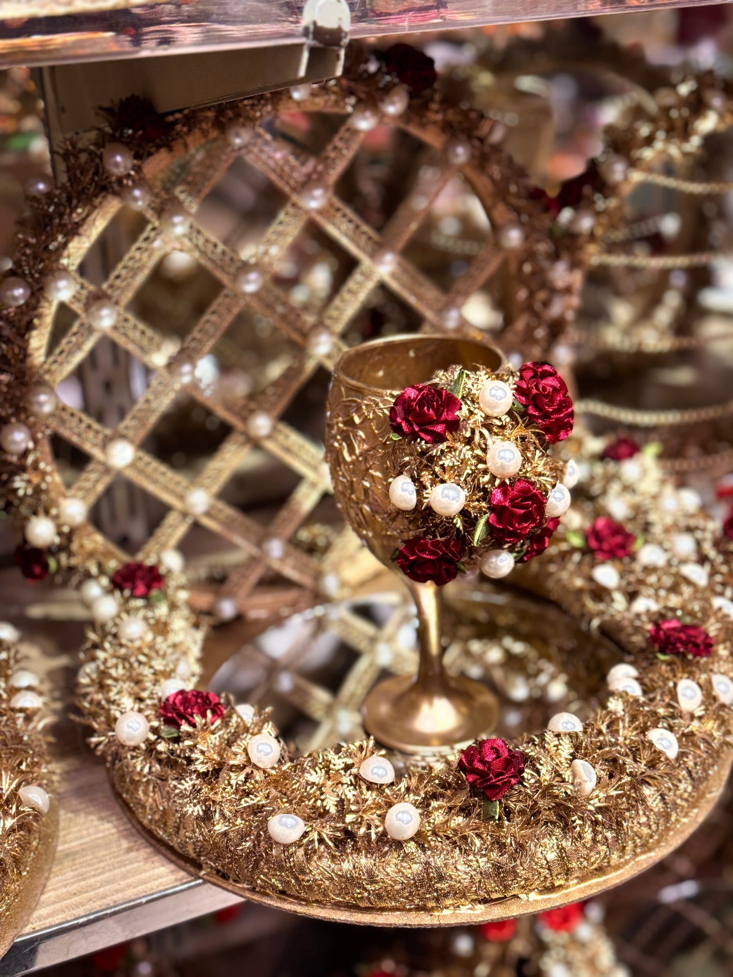 Gold Work Doodh Pilai Glass