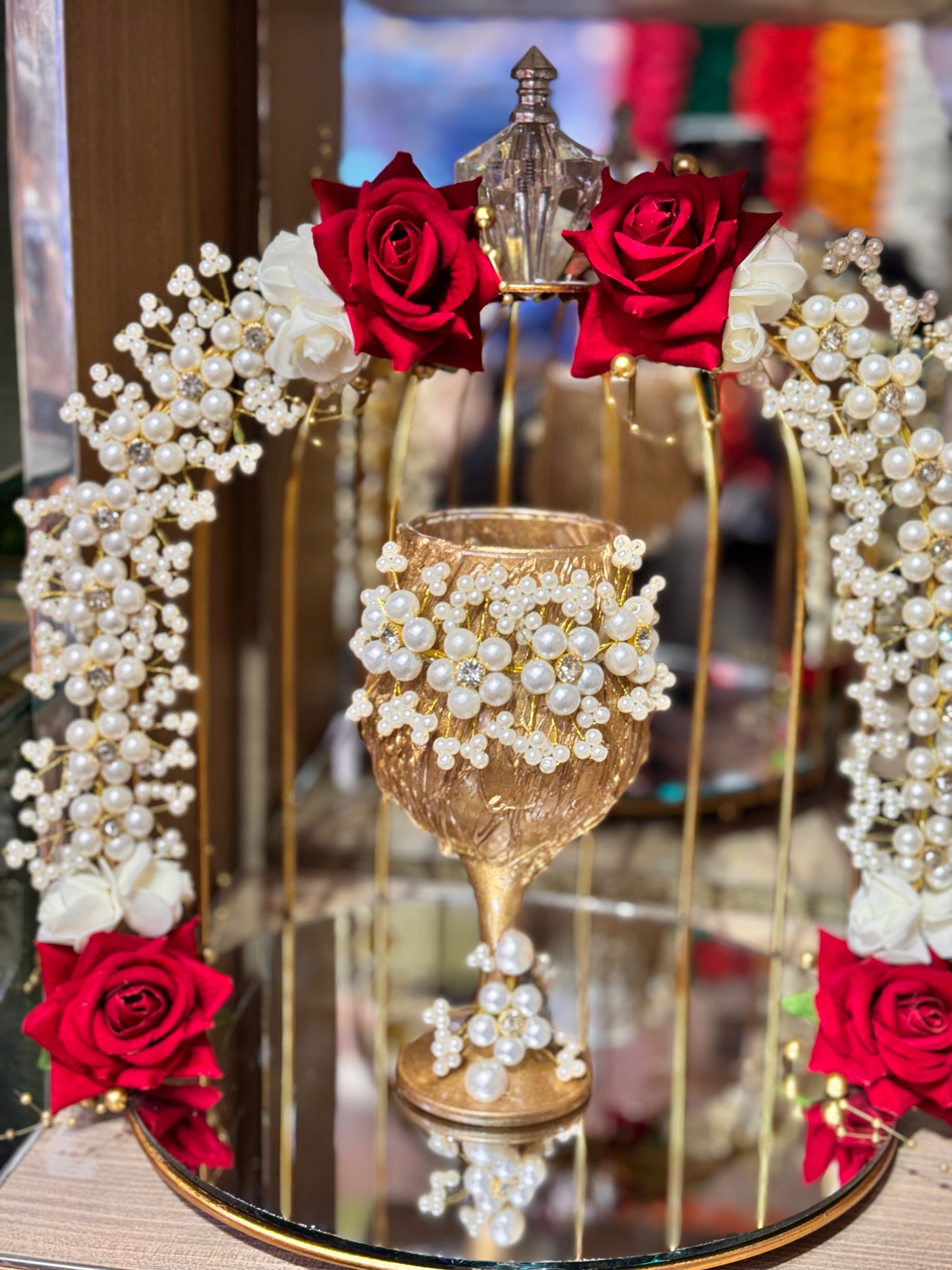Floral Pearls Doodh Pilai Glass
