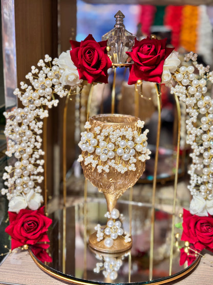 Floral Pearls Doodh Pilai Glass