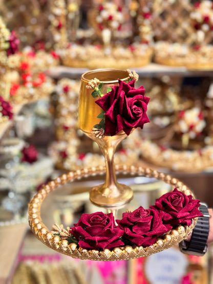 Luxury Gold Work Doodh Pilai Glass
