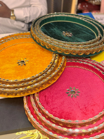 Velvet Round Tray Set