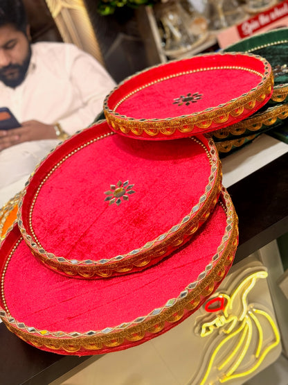 Velvet Round Tray Set
