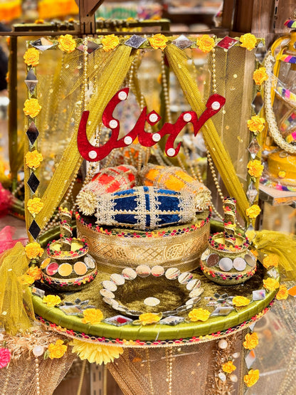 Velvet Net Design Mehndi Thaal