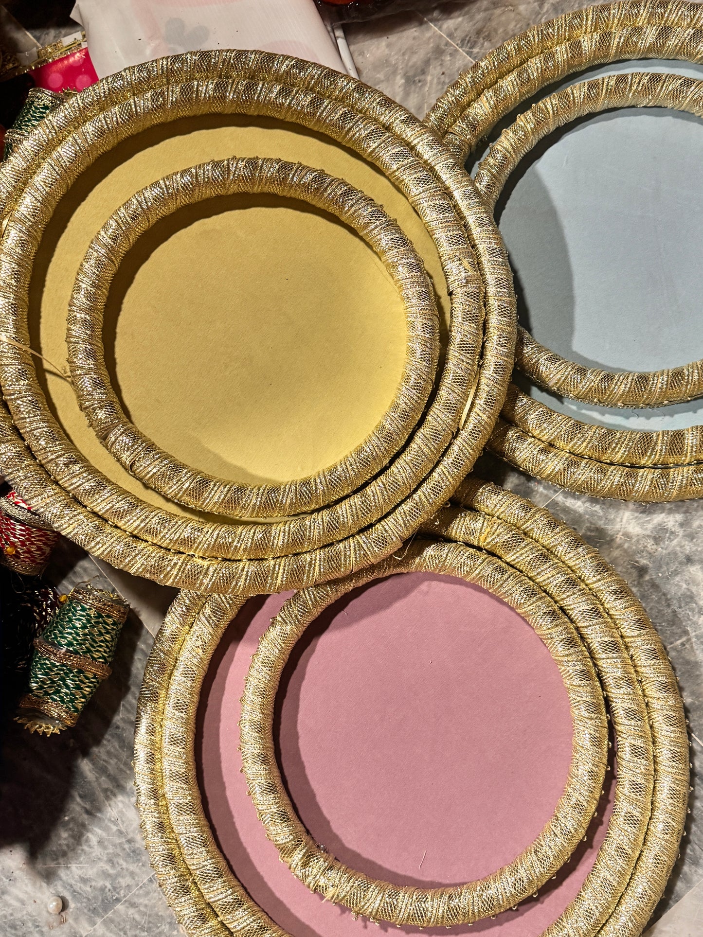 Velvet Round Tray Set of 3