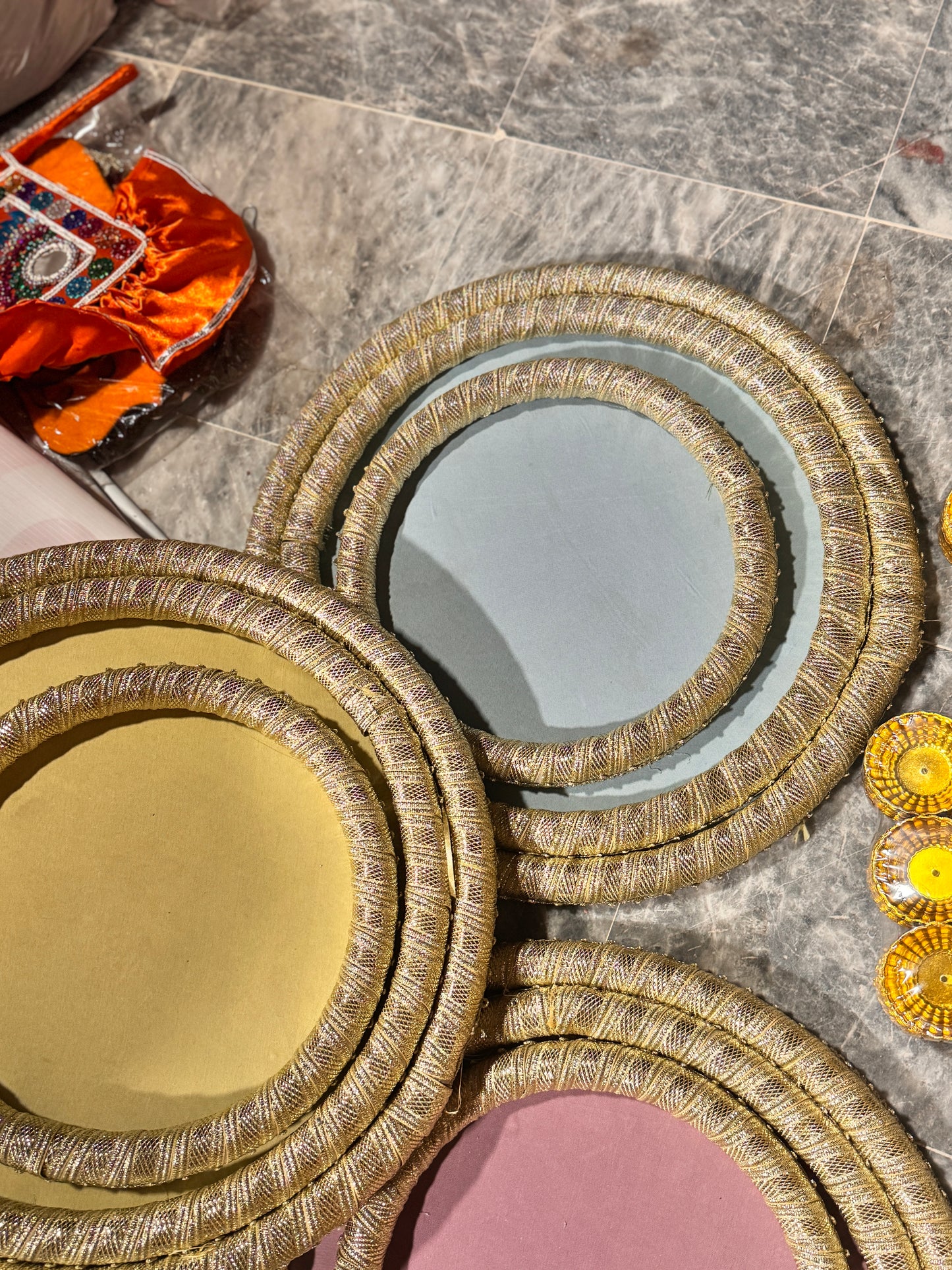 Velvet Round Tray Set of 3