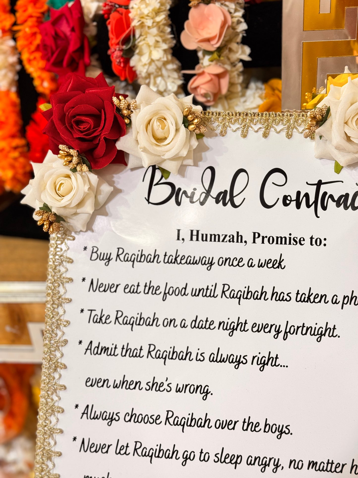Floral Wedding Contract