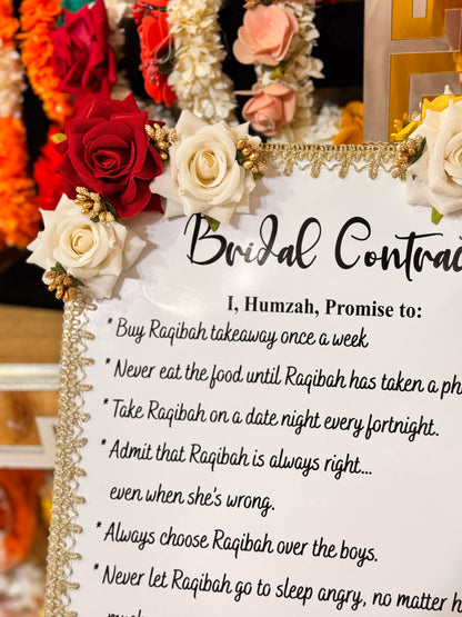 Floral Wedding Contract