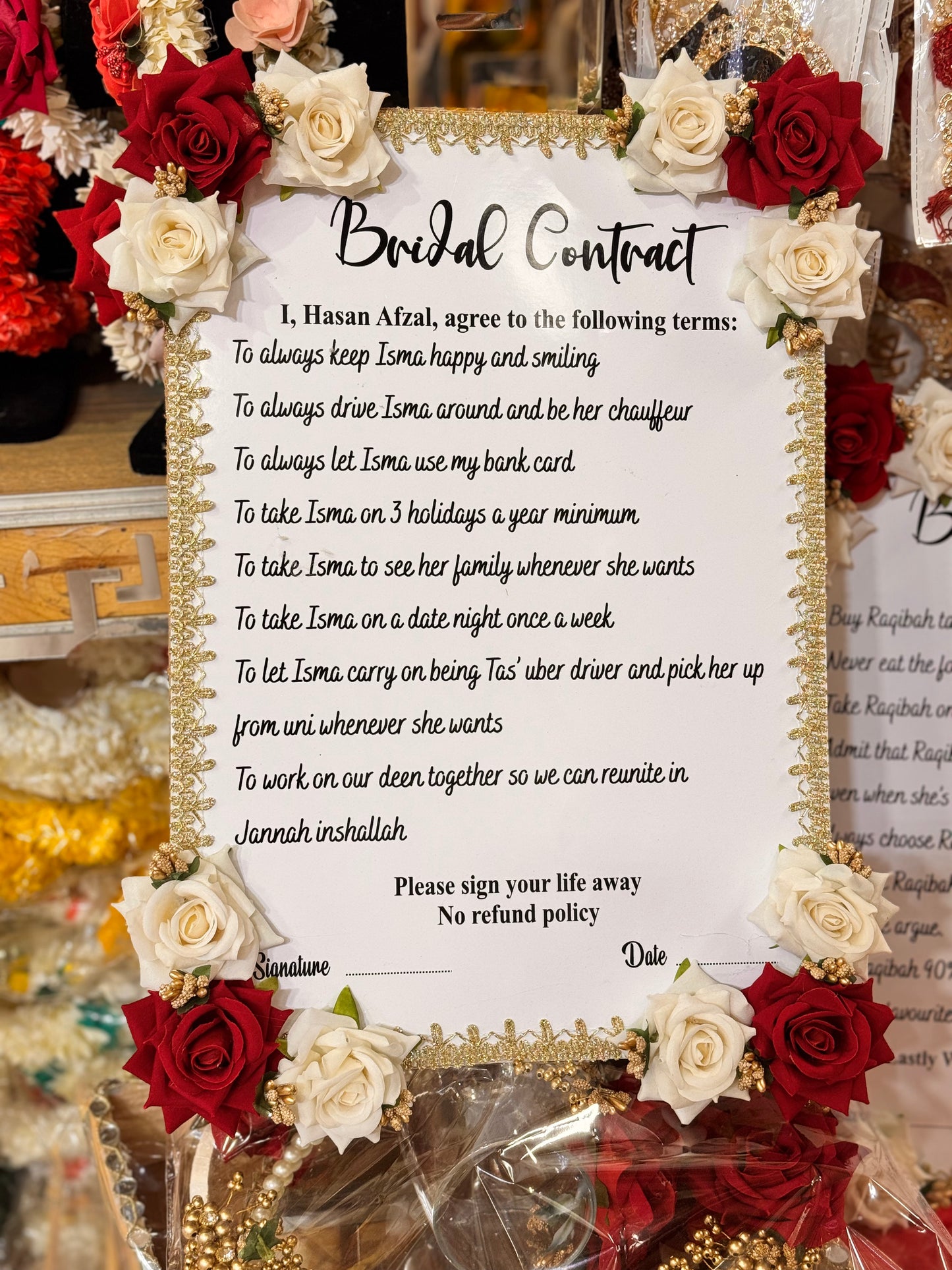 Floral Wedding Contract