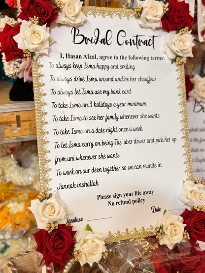Floral Wedding Contract