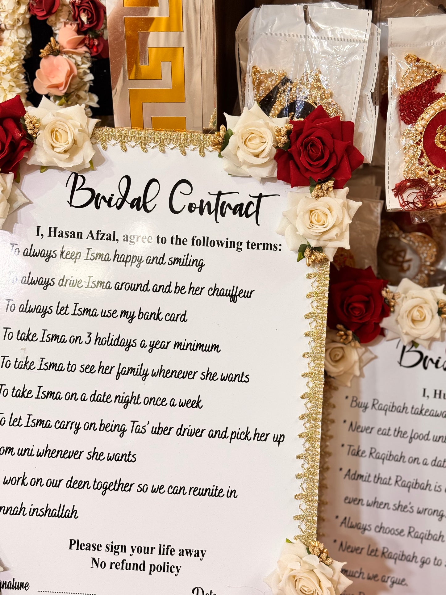 Floral Wedding Contract