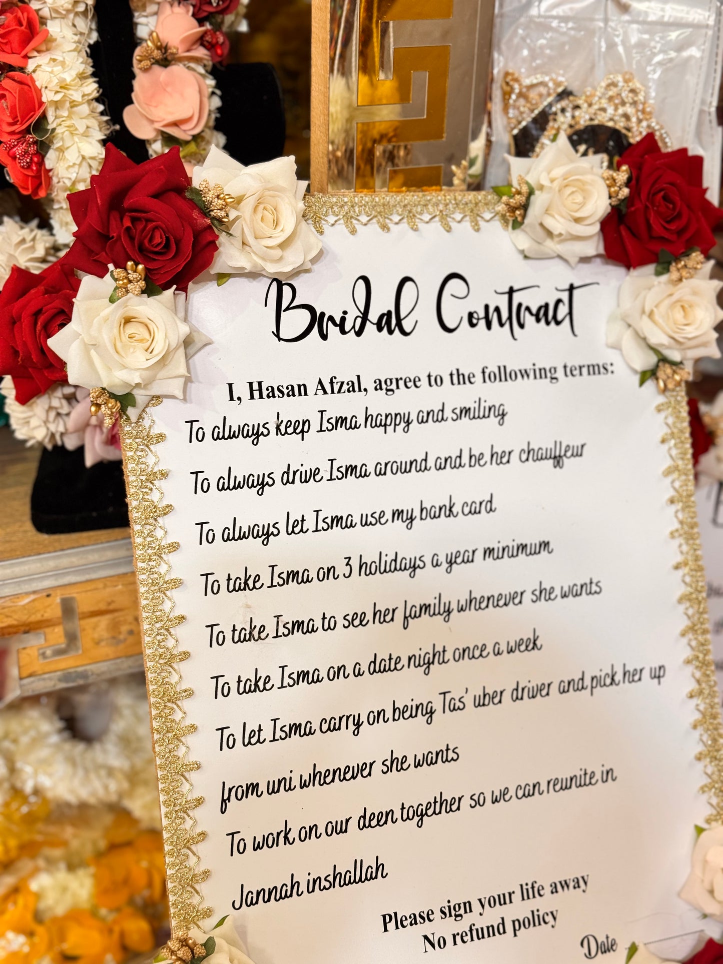 Floral Wedding Contract