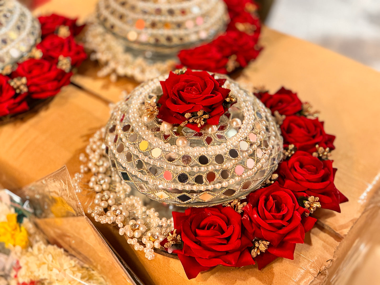 Floral with Pearls Churi Plate Design 2