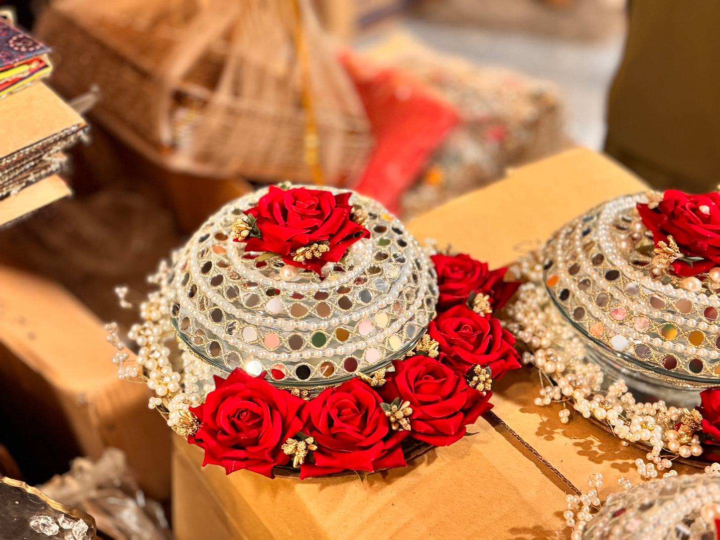 Floral with Pearls Churi Plate Design 2